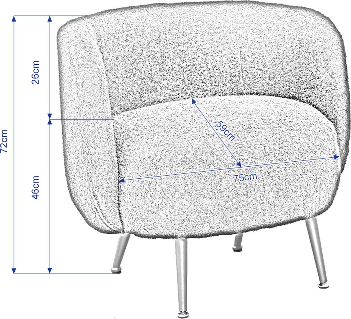 fauteuil-nuvolix-"lima"---bouclé---fauteuil-relax---chaise-longue---noir