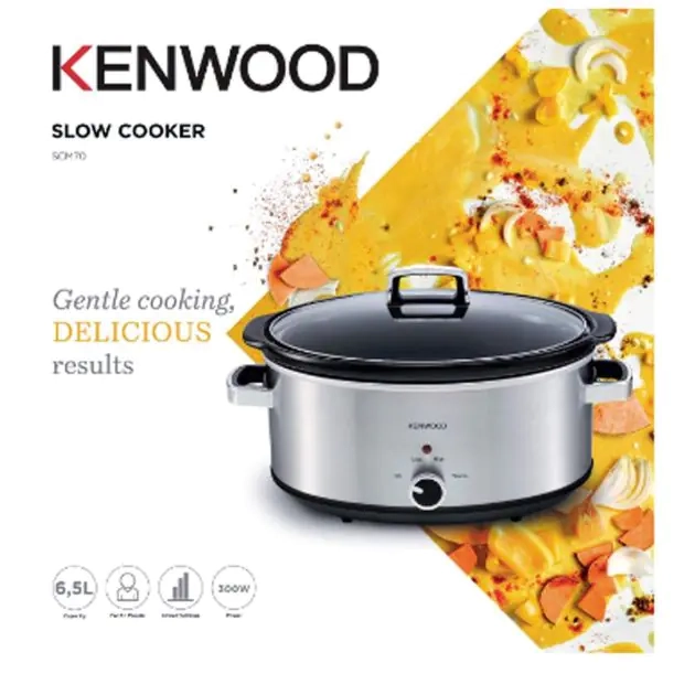 cocotte-mijoteuse-avec-bol-amovible---kenwood---scm70.000ss---300w---6.5l---argent-noir---3mois