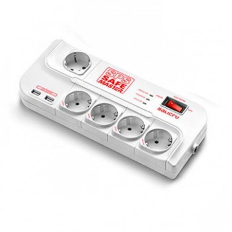 rallonge-sps-safe-master---salicru---prise-parafoudre---5-prise-+-2-usb---protection-surtension---12-mois-de-garantie
