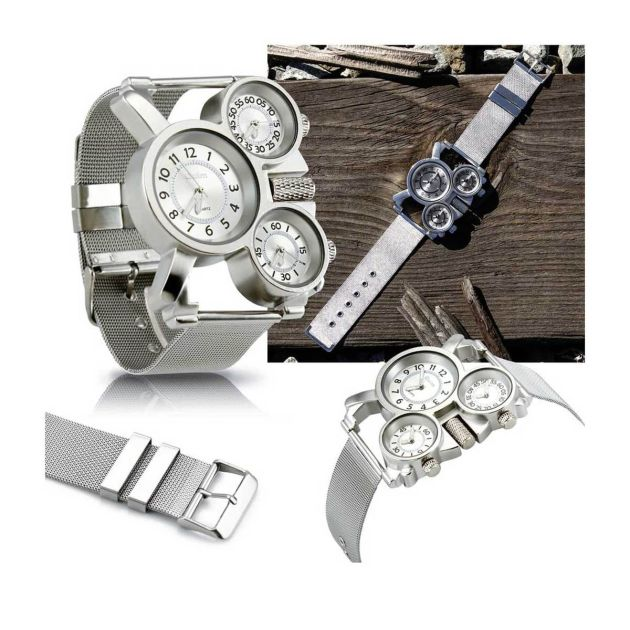 montre-à-horloge---quartz-militaire---bracelet-analogique-+-acier-inoxydable-en-maille-métallique-durable