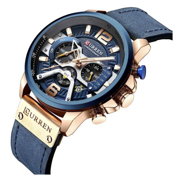 curren-montre-étanche-en-acier-inoxydable-pour-homme---doré-bleu