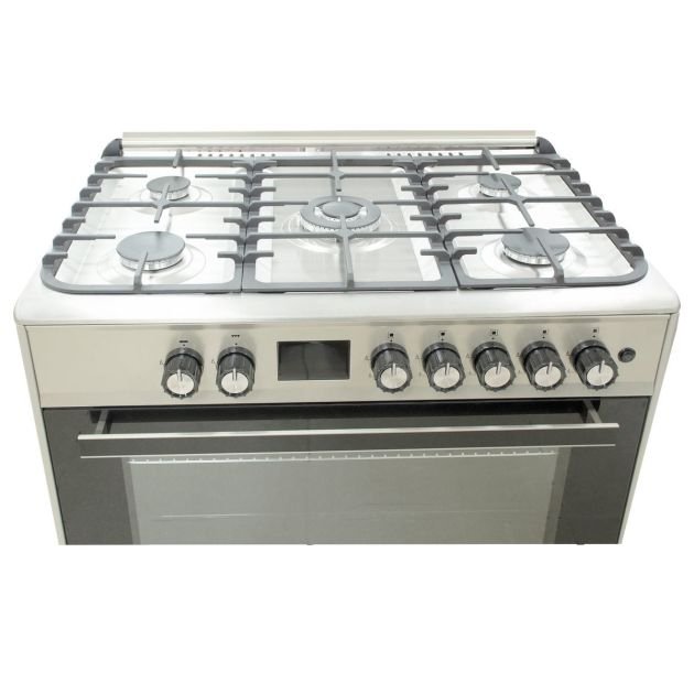 cuisinière-à-gaz---super-flame---full-option---5-feux---60-x-90-cm---sf-fg9502gbzg---grand-four---avec-panneau-de-commande-numérique---inox---garantie-6-mois