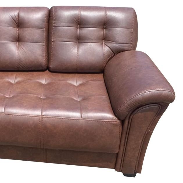canapé-droit-de-3-places---cuir-synthétique---mousse-de-fabrication-ph7---marron