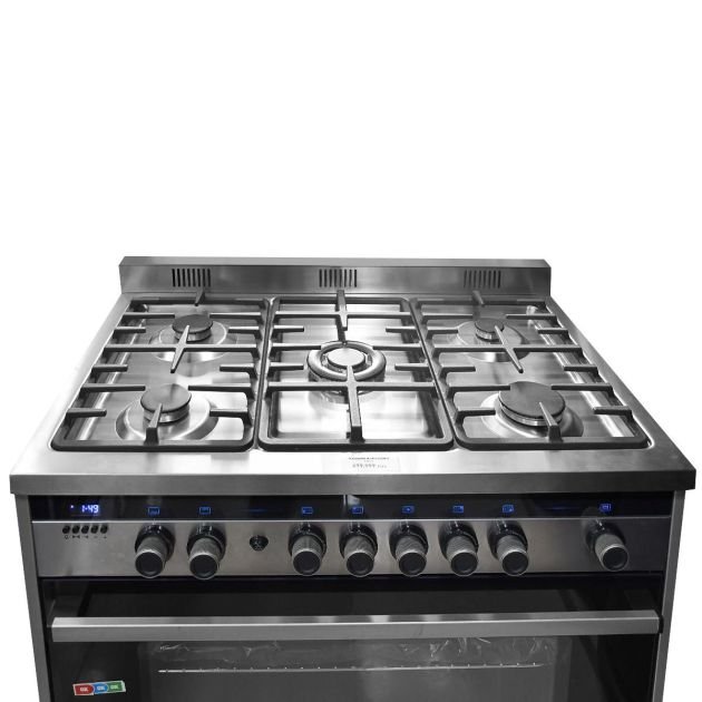 cuisinière-signature-semi-professionnel---led---5-foyers-60*90---grand-four---inox---garantie-6-mois