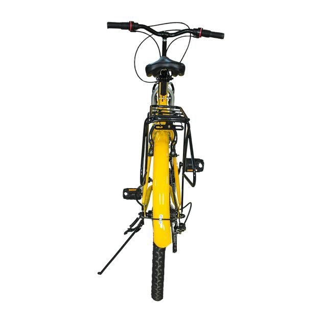 vélo-de-route-vtt---taille-26-pouces---fourche-à-suspension---porte-bagage---jaune---garantie-3-mois