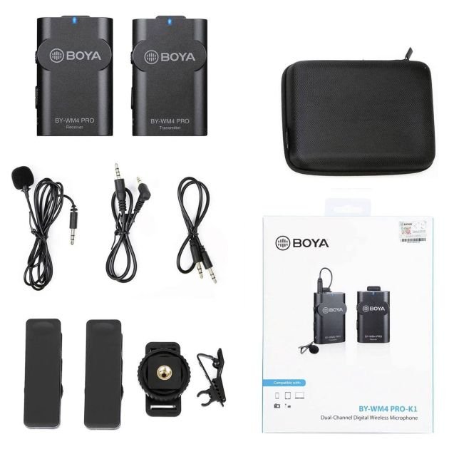 système-de-microphones-sans-fil-boya-by-wm4-pro-k1-2.4g-noir