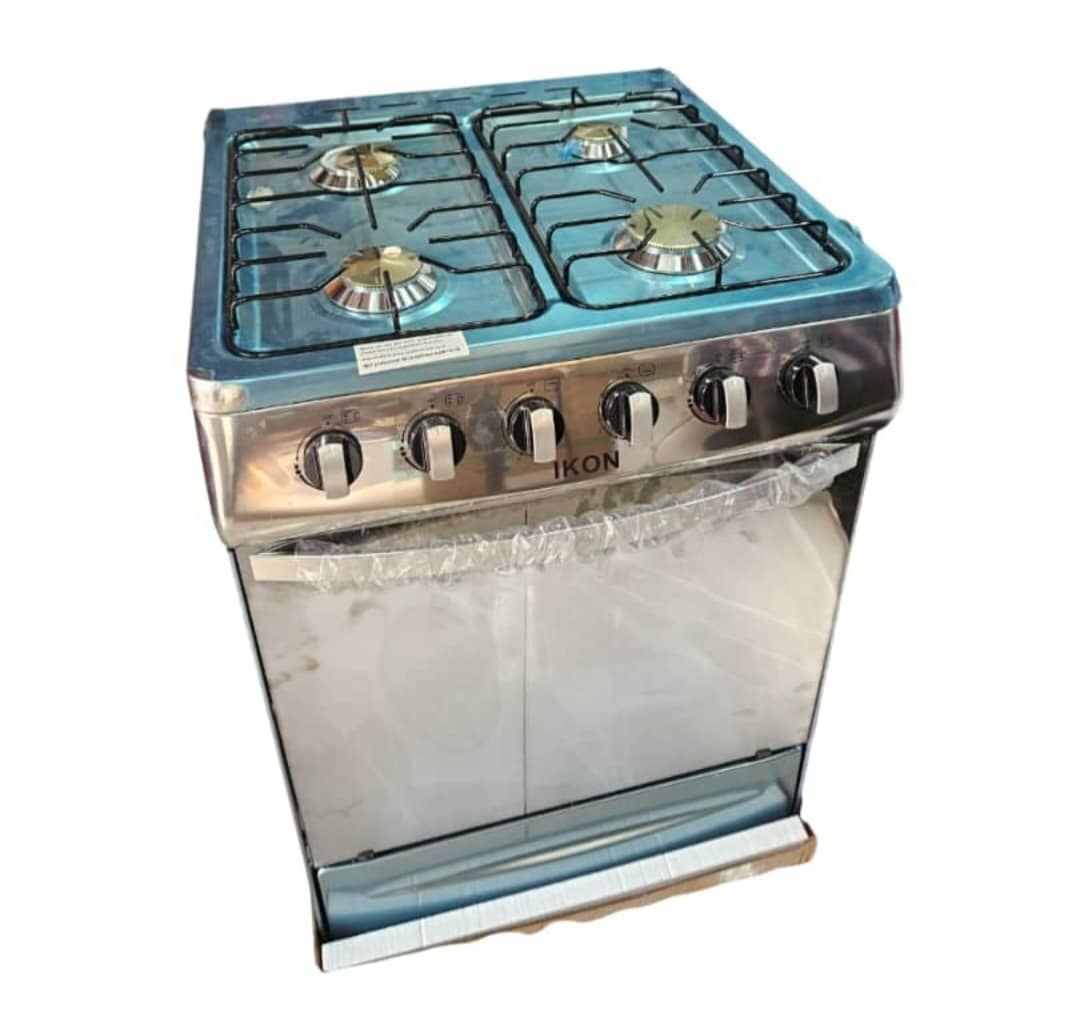 cuisinière-ikon-60x60-double-four-allumage-automatique---4-foyers---inox---6mois