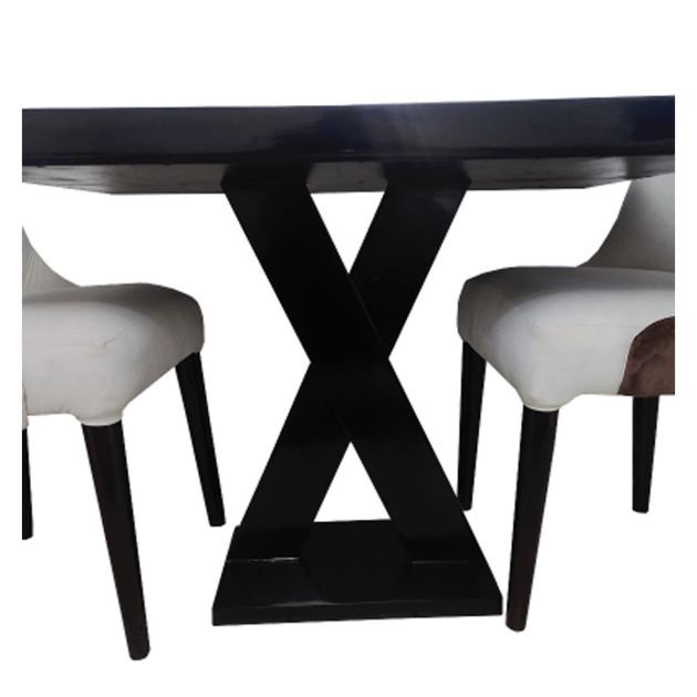 table-à-manger-en-bois-effet-marbré-+-2-chaises-velours---salle-à-manger-non-démontable---noir/marron