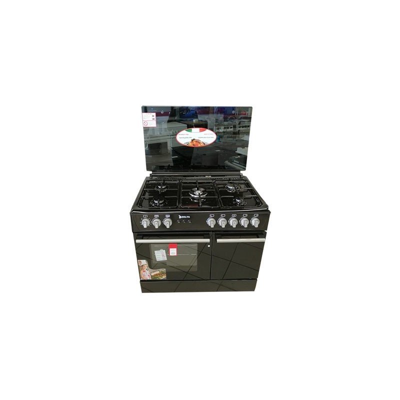 cuisinière-à-gaz---5-foyers---delta---60x90---noir---luxury-series–-garantie-6-mois