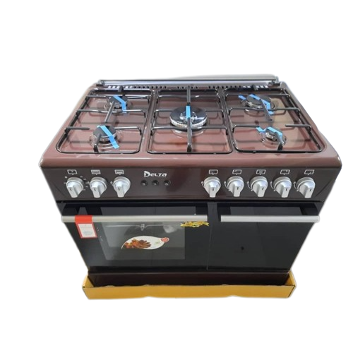 cuisinière-à-gaz-5-foyers---dso-609-lbr---delta-60x90-–-marron---garantie-6mois