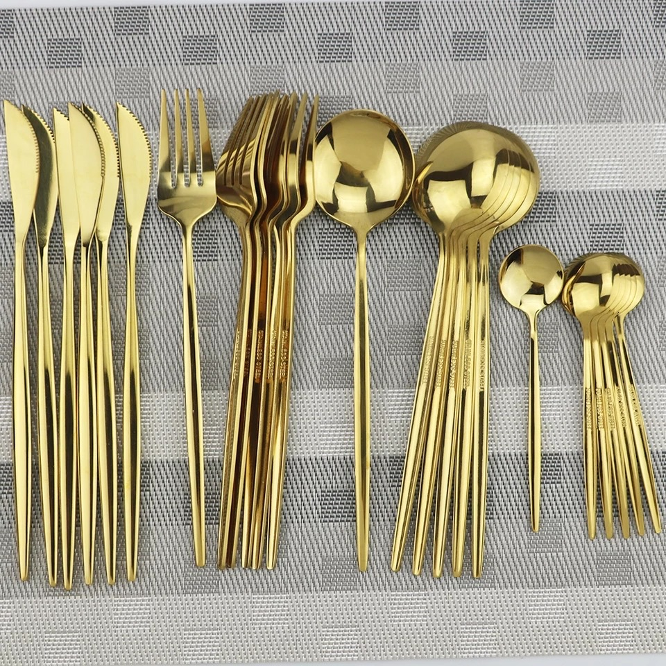 jjky-lot-de-24-couverts-en-acier-inoxydable-avec-miroir,-couteau,-fourchette,-cuillère,-passe-au-lave-vaisselle---or