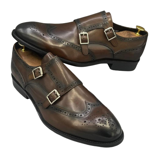 paire-de-soulier-double-boucle---marron.-pointure-38-46