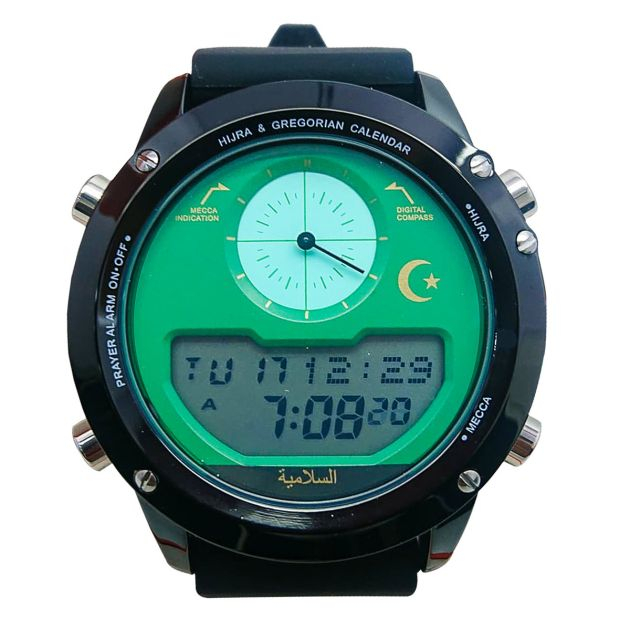 montre-numérique-bracelet-en-caoutchouc-noir