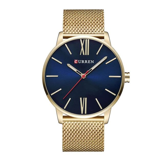 montre-homme-étanche---curren---acier-inoxydable-pour-homme---doré-et-noir