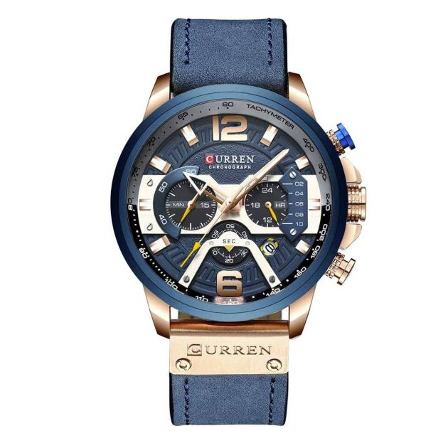 curren-montre-étanche-en-acier-inoxydable-pour-homme---doré-bleu
