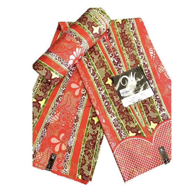 tissu-pagne---qualité-supérieur-100%-coton-6-yard---rouge