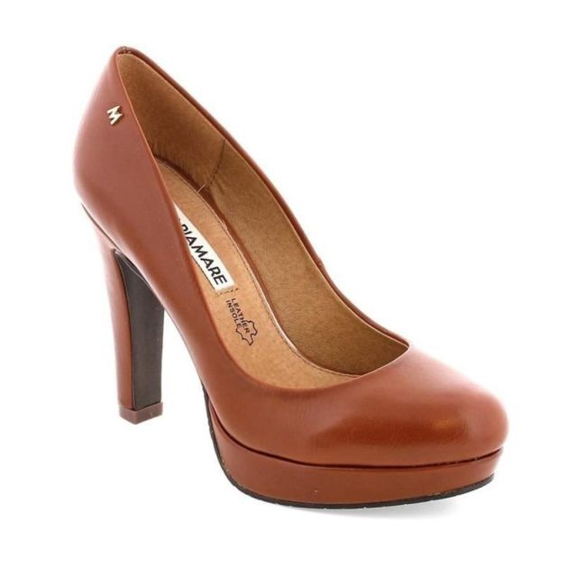 talon-escarpin---marron---cuir-ciré---pointure-39