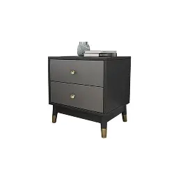 petit-armoire-à-2-tiroirs,-noire-et-or-(hx23005)