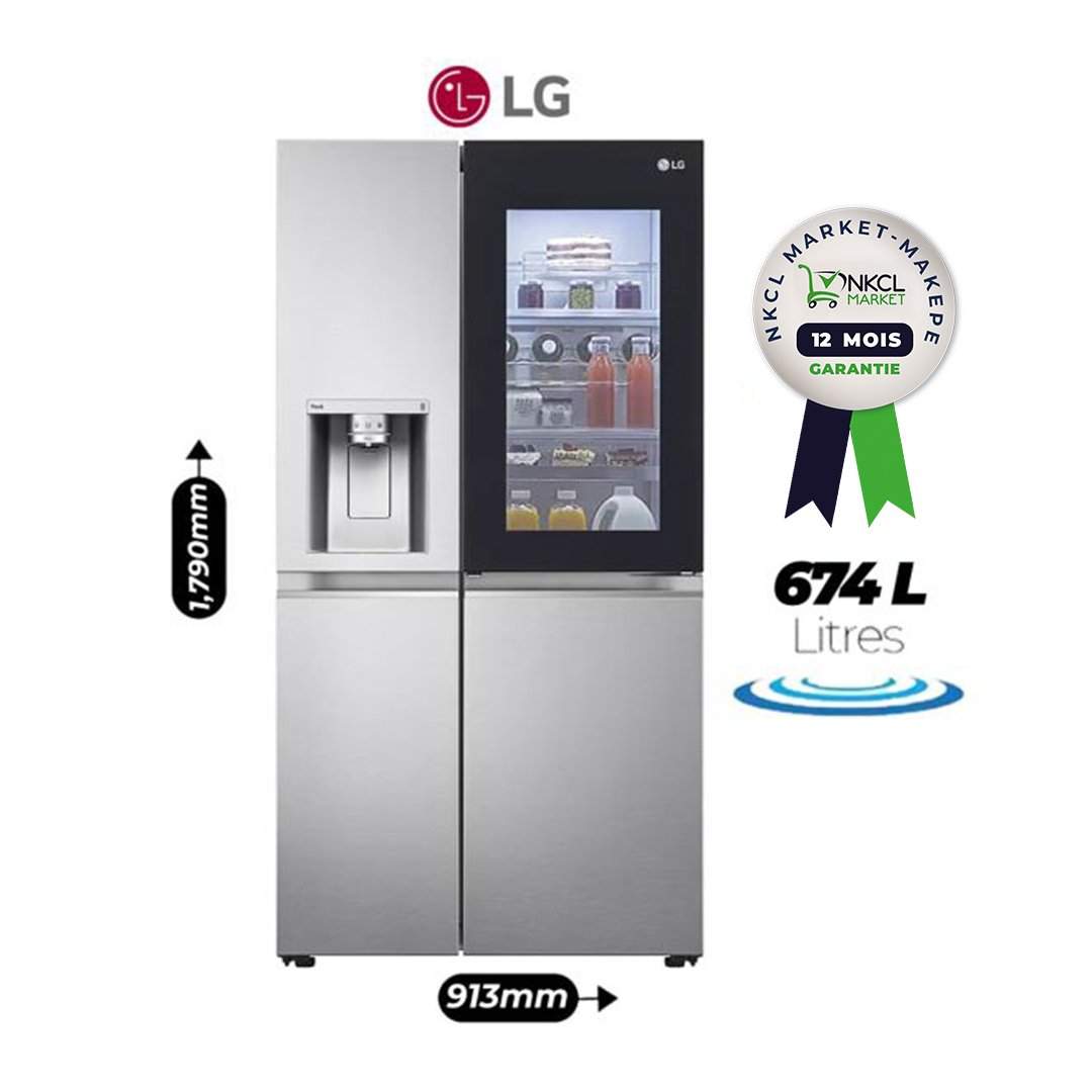 réfrigérateur-américain-–-lg---gc-x257csew-–-617-litres---design-intelligent-instaview---hygiène-renforcée-uvnano---refroidissement-uniforme-et-intelligent--connectivité-avancée-–-garantie-12-mois