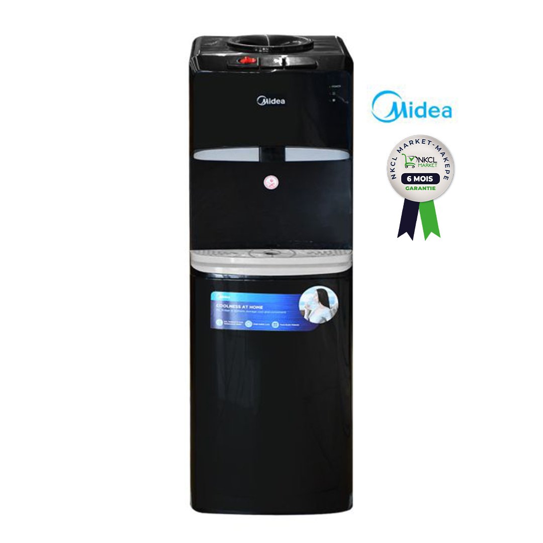 distributeur-d'eau---midea---yl1632---chaude/froide---avec-mini-réfrigérateur-incorporé--noir---garantie-6-mois