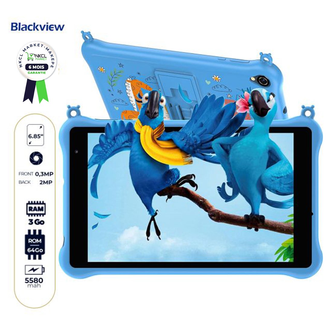 tablette-enfant---blackview-tab-50-kids---prends-uniquement-le-wifi---8''---64-go---6go-(3go+3go)-ram---2mp---5580mah---garantie-6-mois