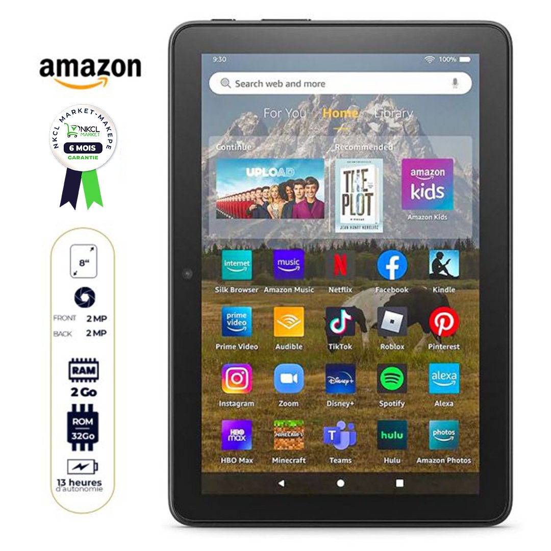 tablette-amazon-fire-hd-8---64go---2go-ram---8-pouces---autonomie-13-heures---avec-contrôle-parental---garantie-6-mois