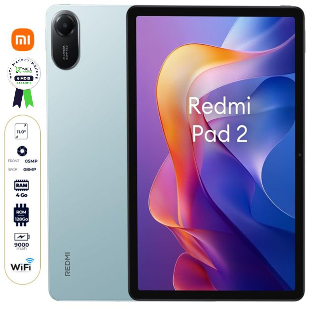 xiaomi-redmi-pad-2-(wi-fi-uniquement)---128-go---4-go-ram---9000-mah---11-pouces---8-mp/5-mp---garantie-6-mois