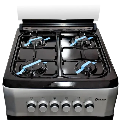 cuisinière-delta-classic---4-feux-60-x-60---gris---garantit-6-mois