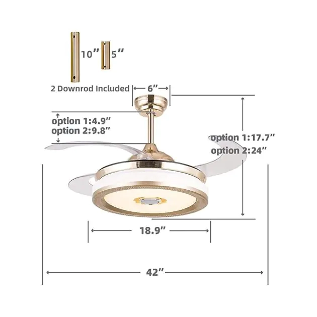 ventilateur-de-plafond-rétractable-et-télécommande---rove---rf-licf0b---3-pales---36-pouces---white---03mois