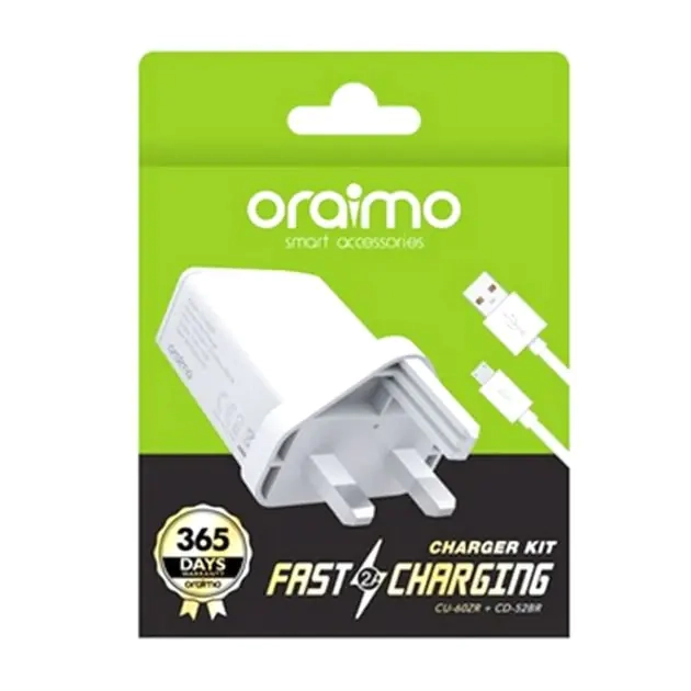 chargeur-rapide-oraimo-cl60zr---avec-câble-usb-2.0-vers-micro-b---1m---6-mois