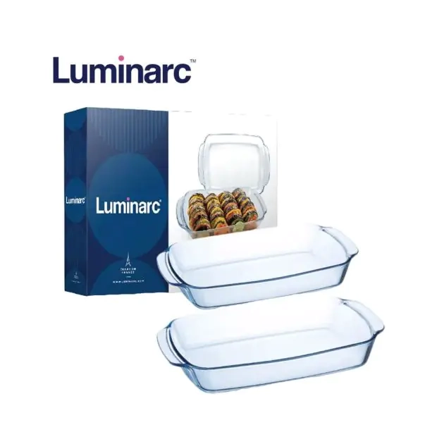 lot-de-2-plats-à-four-rectangulaire(-3,3-l-+-1,9-l-)-en-verre-trempé---luminarc