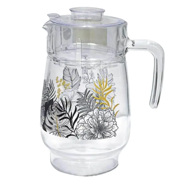 ensemble-de-6-verres-+-carafe-ultra-résistant-à-motif-fluerie-(jus,-eau-et-cocktail)---luminarc-palm-spring---7-pieces---27cl---1,6l