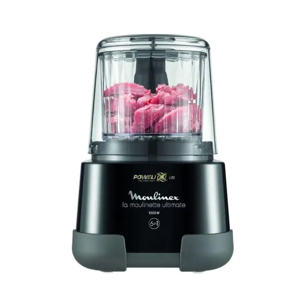 hachoir-6-en1-avec-blender-la-moulinex-ultimate---dp815810---1000w---hachoir-350g-+-blender-2l---noir---garantie-4-mois