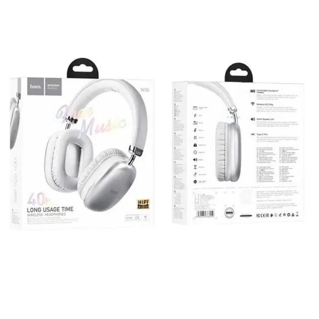 casque-sans-fil-hoco---w35-wireless-headphones---bluetooth-v5.3---interface-usb-type-c---garantie-03-mois