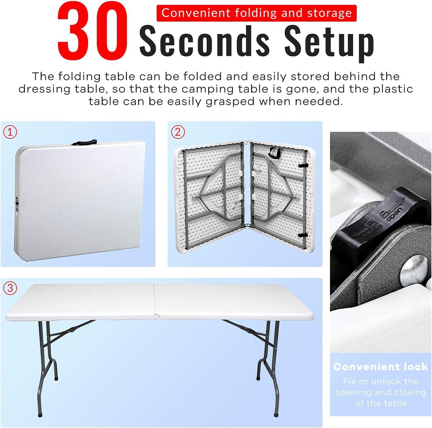 actask-table-pliante-de-1,8-m-(4-cm-d'épaisseur)-portable-et-compacte-pour-pique-nique,-camping,-fête,-jardin-–-table-portable-facile-à-transporter-avec-poignée-de-transport-(blanc)