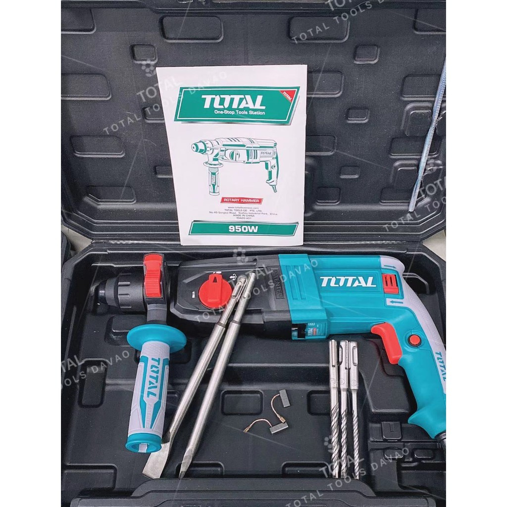 perceuse-à-percussion-rotative---total-th309288---950-watts---28-mm---3-modes---6-mois