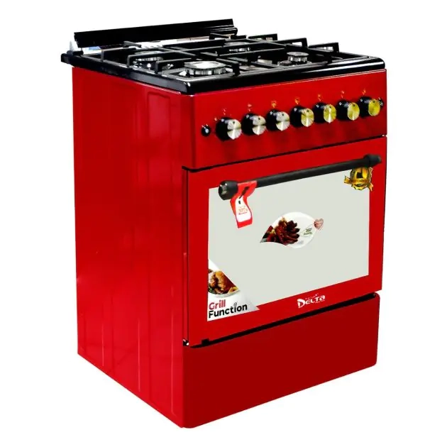 cuisinière-à-gaz---4-foyers---delta---60-x-60---trendy---rouge---6mois
