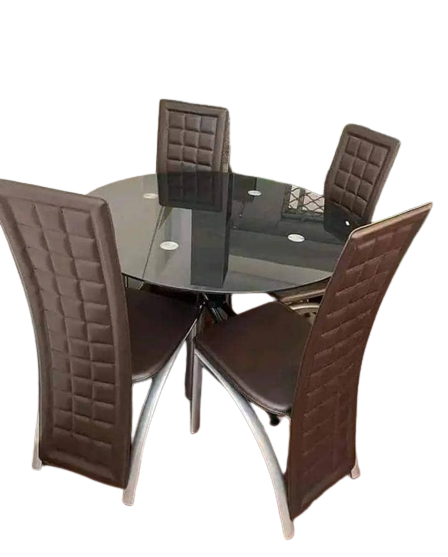 table-a-manger-4places-circulaire-ronde---noir