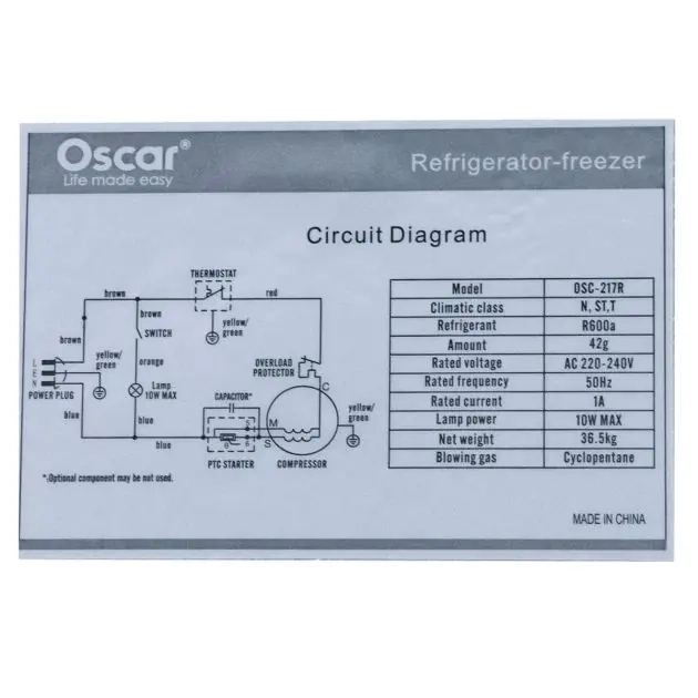 réfrigérateur-double-battent--osc-217r---oscar--217-l---noir--acier-inoxydable---garantie-6-mois