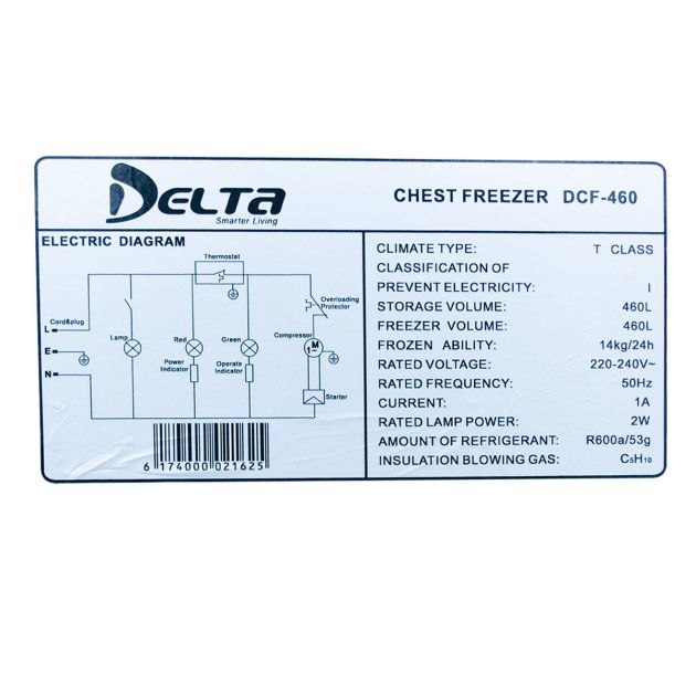 congélateur-coffre-delta---dcf-460---330-litres---gris---garantie-6-mois