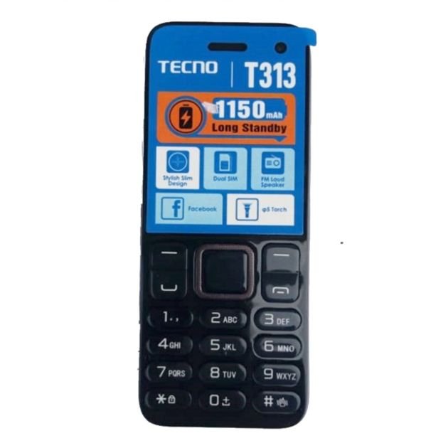 téléphone-portable-tecno-t313---1,77"---dual-sim---appareil-photo---radio-fm---1150-mah---garantie-12-mois