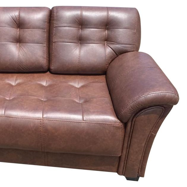 canapé-droit-de-3-places---cuir-synthétique---mousse-de-fabrication-ph7---marron