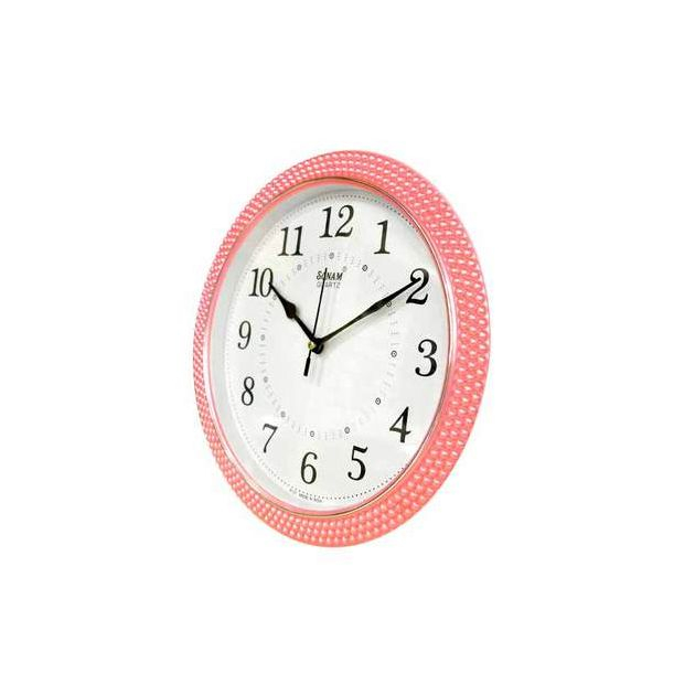 pendule-murale-classique-sonam---circulaire---plastique---rose