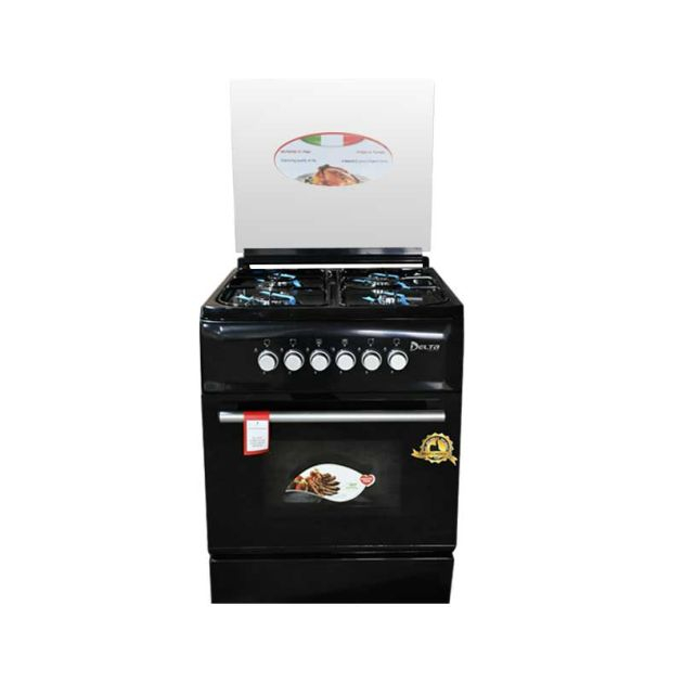 cuisinière-à-gaz---4-foyers---delta---60-x-60--noir-classic--6mois