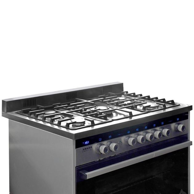 cuisinière-signature-semi-professionnel---led---5-foyers-60*90---grand-four---inox---garantie-6-mois