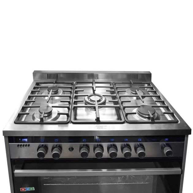 cuisinière-signature-semi-professionnel---led---5-foyers-60*90---grand-four---inox---garantie-6-mois