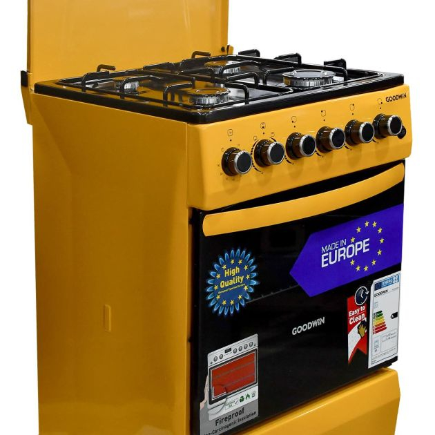 cuisinière-goodwin---4-feux---50-x-55-cm---top-noir-et-jaune---garantie-6-mois