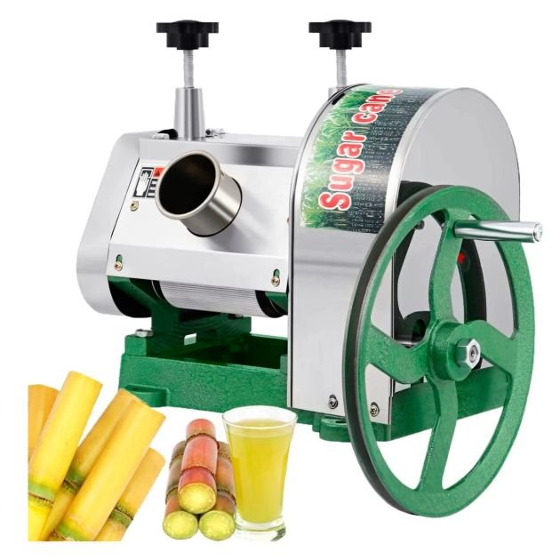 extracteur-de-jus-de-canne-à-sucre-manuel-(possibilité-d'adapter-un-moteur-courroie)---60-80kg/h---argent---garantie-6-mois
