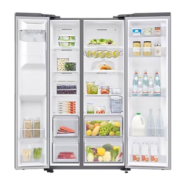 réfrigérateur-américain---samsung---rs64r5111m9---617l---avec-distributeur-d'eau-et-glaçon---noir---6mois