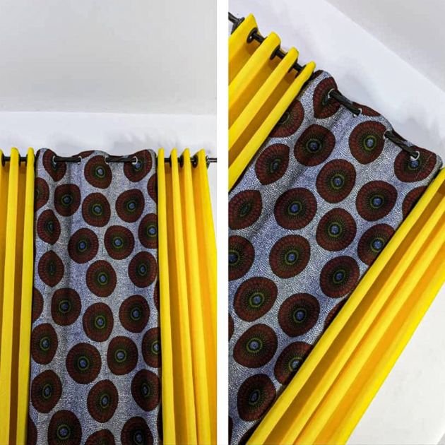 lot-de-2-rideaux-africain-occultant-(lourd)-&-voilage-transparent---jaune-multicolore